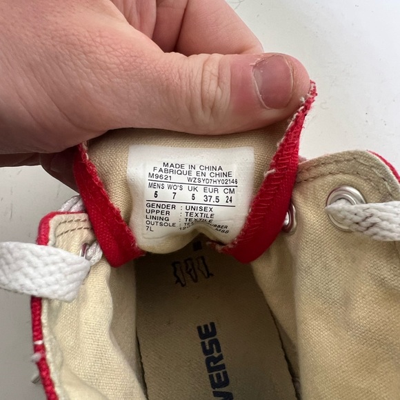 Red Canvas High-Top Sneakers - Picture 10 of 10